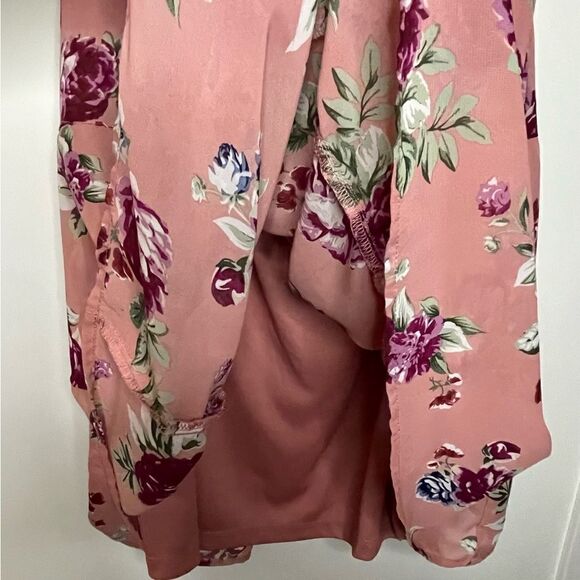 D14 Lane Bryant Size 12 Lined Floral Tiered Dress Elastic Neck and Waist - Picture 6 of 6